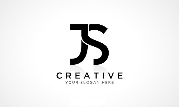 JS Letter Logo Design Vector Template. Alphabet Initial Letter JS Logo Design With Glossy Reflection Business Illustration.