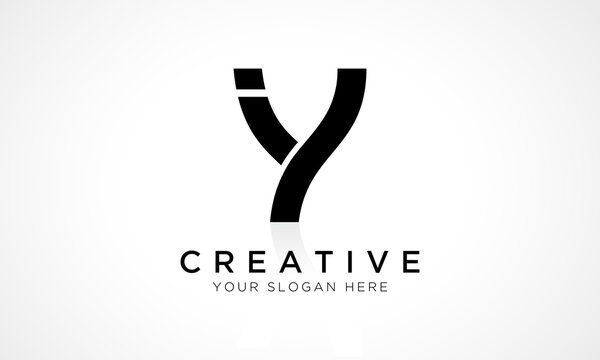 IY Letter Logo Design Vector Template. Alphabet Initial Letter IY Logo Design With Glossy Reflection Business Illustration.