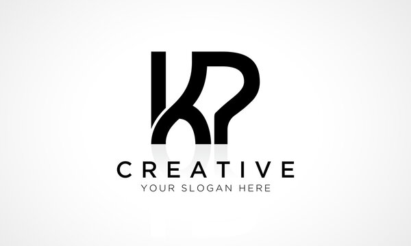 KP Letter Logo Design Vector Template. Alphabet Initial Letter KP Logo Design With Glossy Reflection Business Illustration.