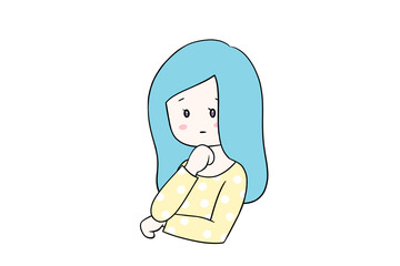 一人で悩む女性　主婦　イラスト　思い詰める　抱え込む