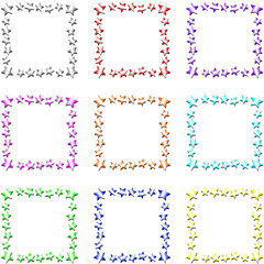 Fototapeta premium Assorted Colored Square Shiny Star Border Collection 9 Pack