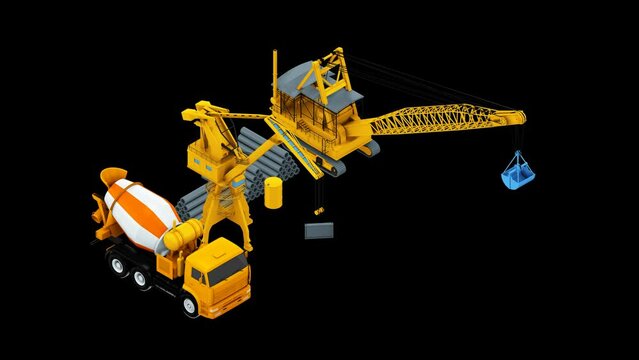 3d Isometric Electric car in refill. Electric refueling. Eco transportation. Alpha channel