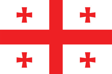 Flag of Georgia. Georgia flag in design shape 