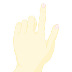 Obraz premium 人間の左手、指差す