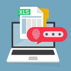 Laptop con notifica bolla password sbloccata, design di cartoni animati piatto o schermo del pc con blocco aperto e campo password - illustrazioni PDF,AI,DOC,JPG,XLS,PDF,GPT