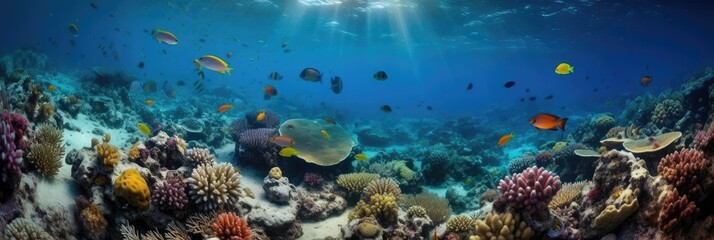 Fototapeta na wymiar Sea underwater world. Sea reef. generative ai