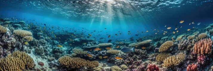 Sea underwater world. Sea reef. generative ai