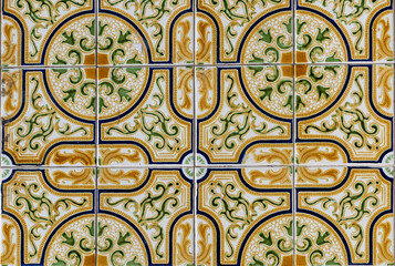 Painel de azulejos. Cerâmica tradicional portuguesa. 