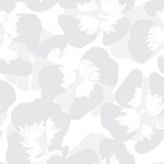 Monochrome Abstract Floral Seamless Pattern Design