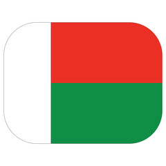 Fototapeta premium Madagascar flag. Flag of Madagascar in design shape