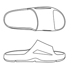 Flip flop sandal shoes for men. Up side, outline vector doodle illustration. Flip flop sandal shoes for men. Up side vector doodle illustration.	
