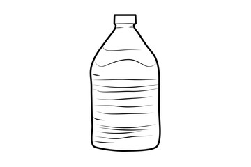gallon water bottle line art waste rubbish illustration