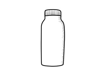 plastic bottle water line art illustration
