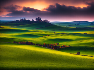 Naklejka premium South Moravia landscape. AI generated illustration