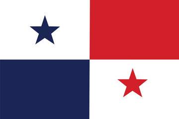 Panamanian flag. Flag of Panama in design shape