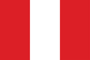 Flag of Peru. Peru flag in design shape