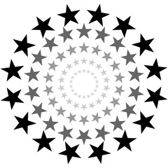 Stars in a circle shape with colorful.
