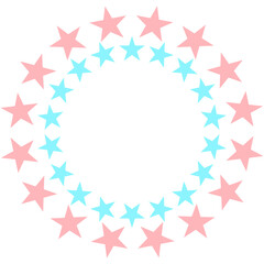 Stars in a circle shape with colorful.