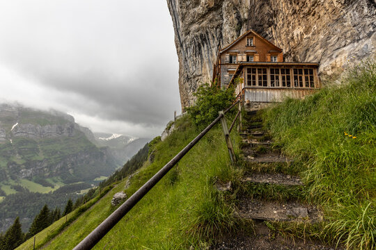 Aescher old house in the mountains of swiss