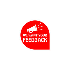 We want your feedback icon isolated on transparent background