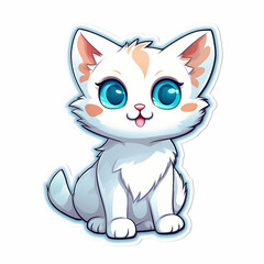 Obraz premium sticker imagecat,logo cat,cute cat cartoon.