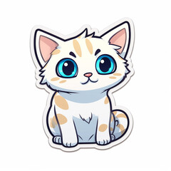 Obraz premium sticker imagecat,logo cat,cute cat cartoon.