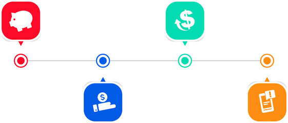 Infographic flow chart template with 4 options or steps