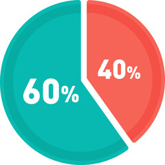 Pie chart two pieces.Infographic isometric puzzle circular template.report, business analytics, data