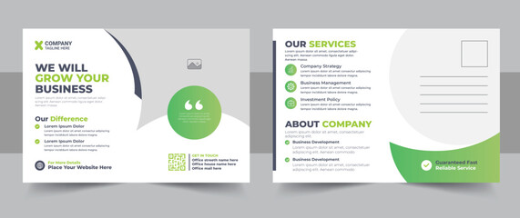 Creative modern corporate business postcard EDDM design template, Corporate business or marketing agency postcard template