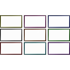 Fototapeta na wymiar Assorted Colored Grid Pattern Rectangle Video Frames 9 Pack