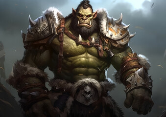 male orc warrior . Generative AI