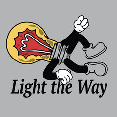 Fototapeta na wymiar Light the Way With Lamp Groovy Character