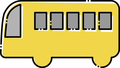 バスの版ずれアイコン、横向き