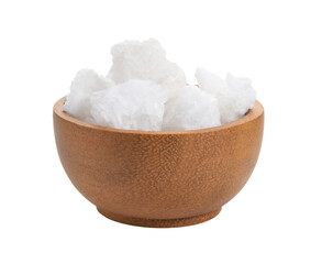 salt in wood bowl on transparent png