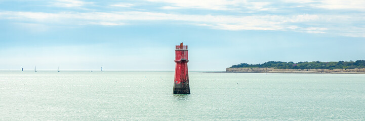 The Richelieu tower at the entrance to the access channel to the Port des Minimes of La Rochelle,...