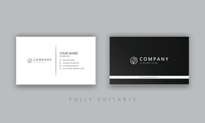 Minimal Business Card. Business card template design. Modern black and white business card design.
