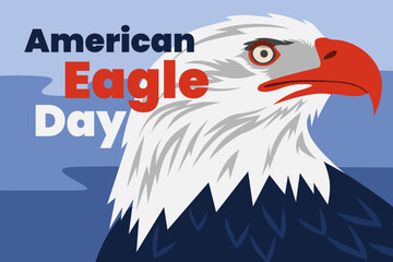 Illustration vector graphic of american eagle day. Good for poster