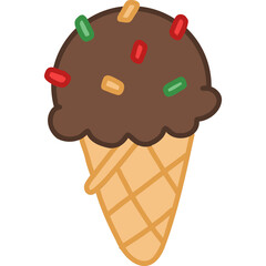 chocolate ice cream hand draw