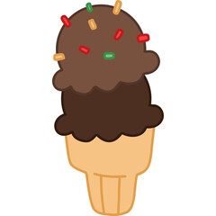 chocolate ice cream hand draw