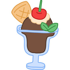 chocolate ice cream hand draw