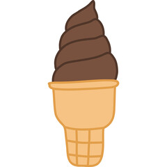 chocolate ice cream cone hand draw