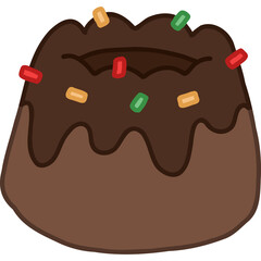 chocolate cake hand draw