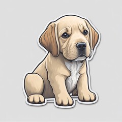 Cute little baby puppy labrador dog vector style illustration, Created with generative AI