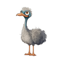 Adorable Ostrich: Cute 2D Ostrich Illustration