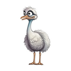 Fototapeta premium Adorable Ostrich: Cute 2D Ostrich Illustration