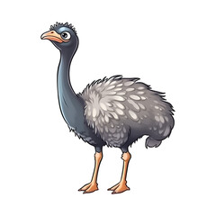 Adorable Ostrich: Cute 2D Ostrich Illustration