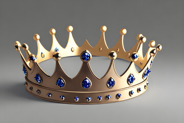 3D image of a beautiful royal crown. (AI-generated fictional illustration)