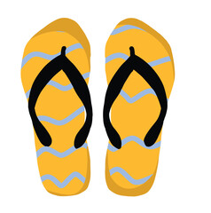Colorful flip flops in the summer sea, vector editable