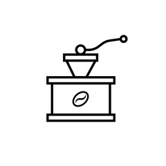 Grinding coffee grain. Ground coffee beans. Vector illustration of coffee isolated on white background.
