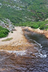 river in-between mountains. Steenbras River, Cape Town, South Africa